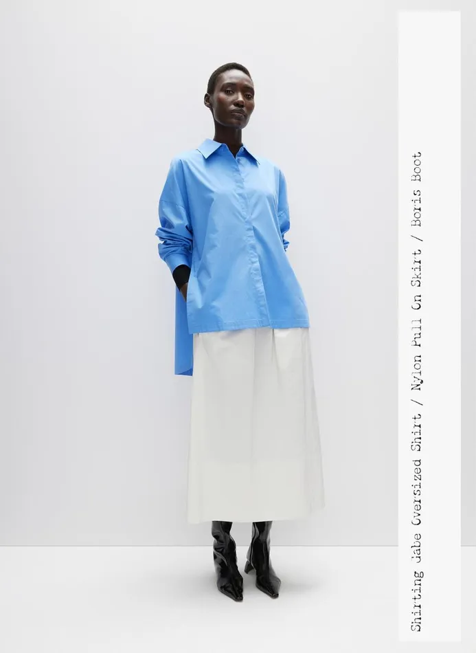 Women Skirts Tibi Nylon Pull On Full Skirt White