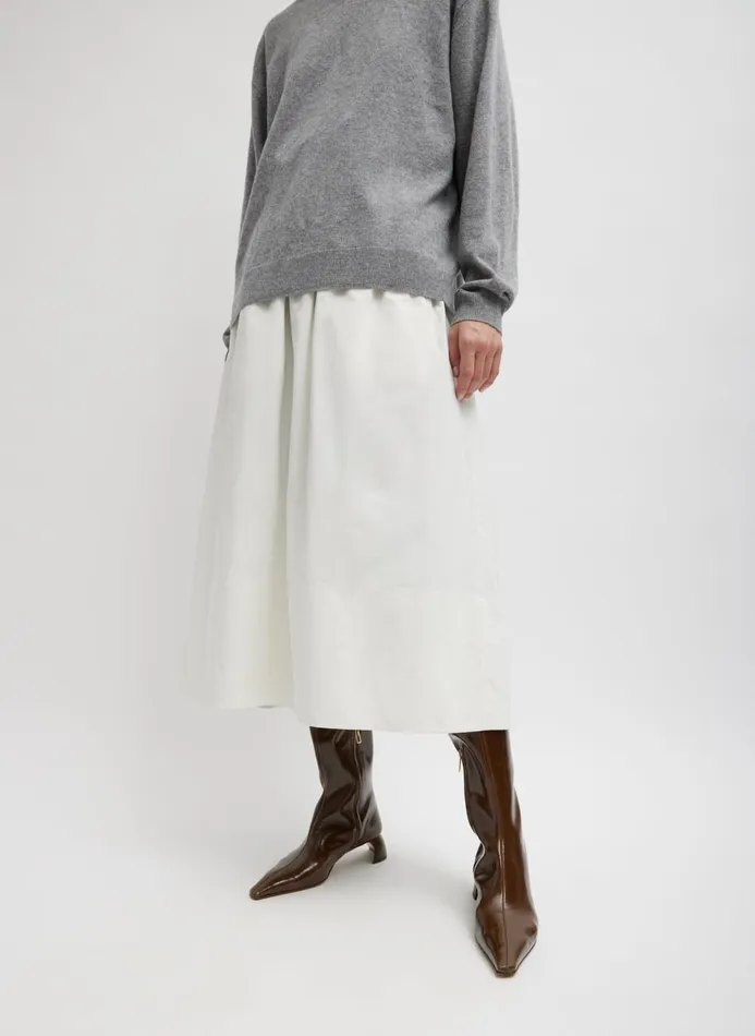 Women Skirts Tibi Nylon Pull On Full Skirt White