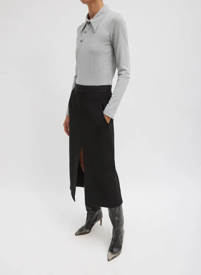 Women Skirts Tibi Wren Crepe Knit Midi Skirt Black