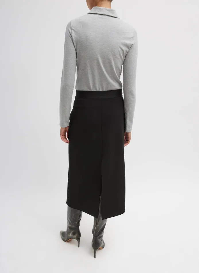 Women Skirts Tibi Wren Crepe Knit Midi Skirt Black