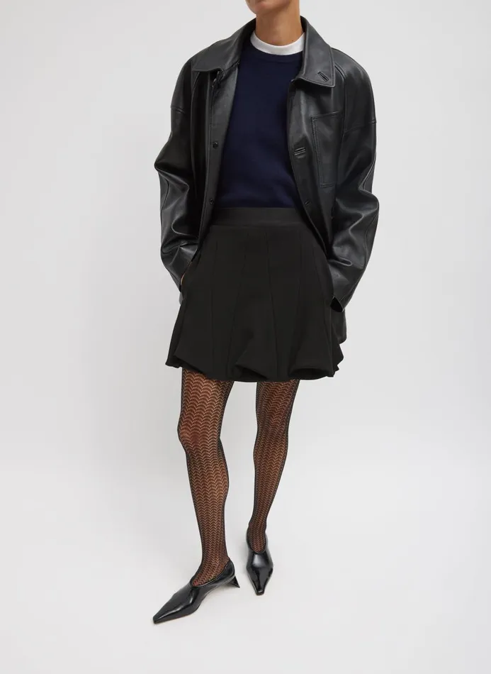 Women Skirts Tibi Wren Crepe Knit Short Tucked Skirt Black