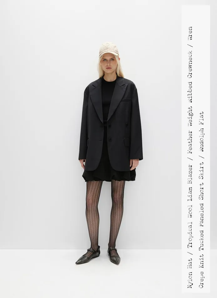 Women Skirts Tibi Wren Crepe Knit Short Tucked Skirt Black