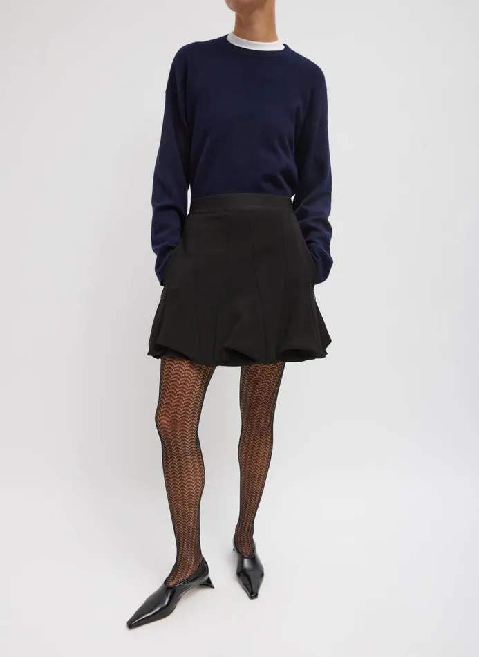 Women Skirts Tibi Wren Crepe Knit Short Tucked Skirt Black
