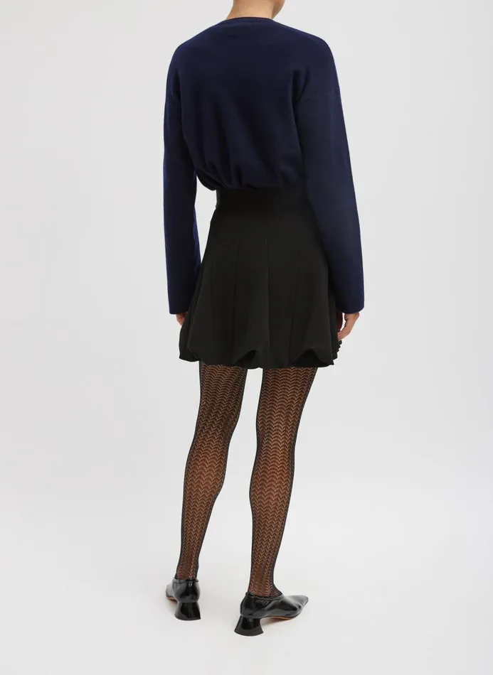 Women Skirts Tibi Wren Crepe Knit Short Tucked Skirt Black