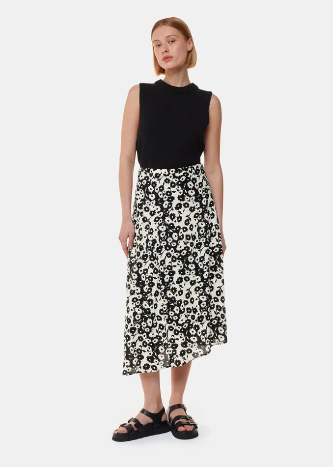 Women Skirts Whistles Black And White Riley Floral Print Skirt