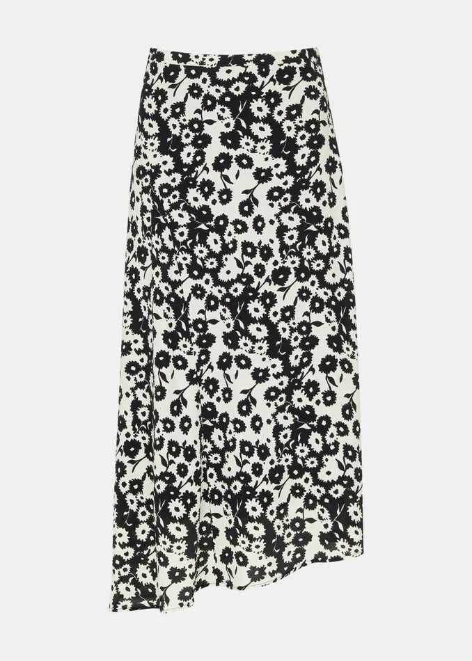 Women Skirts Whistles Black And White Riley Floral Print Skirt