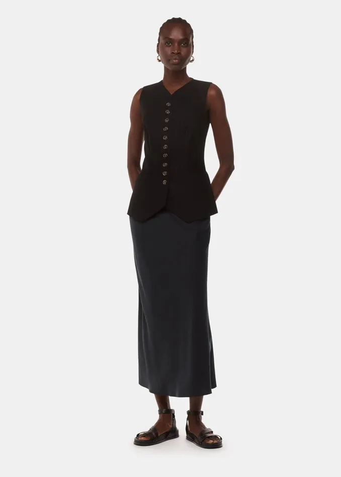 Women Skirts Whistles Black Louise Bias Cut Skirt
