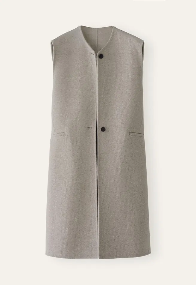 Women Sleeveless Coat Soft Taupe Poetry Fashion Shirts and Tunics