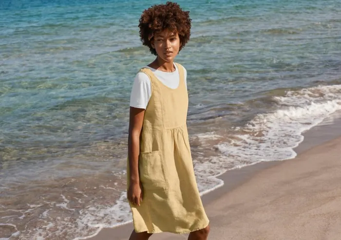 Women Sleeveless Dress Soft Yellow Poetry Fashion Dresses and Skirts