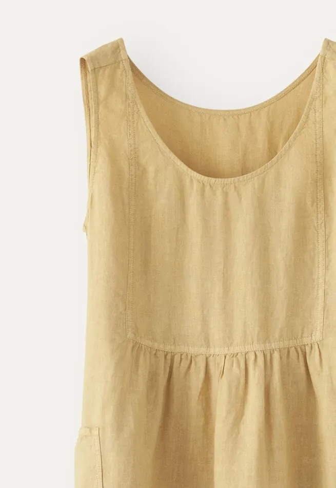 Women Sleeveless Dress Soft Yellow Poetry Fashion Dresses and Skirts