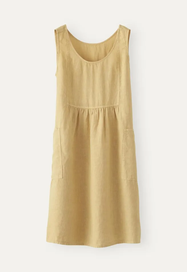 Women Sleeveless Dress Soft Yellow Poetry Fashion Dresses and Skirts