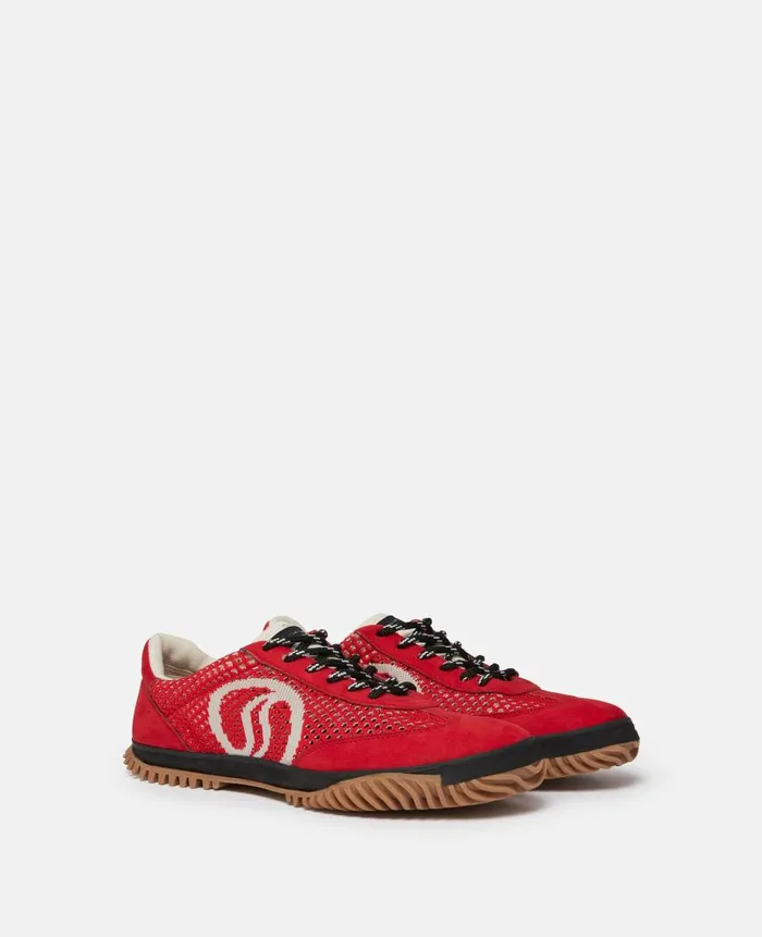 Women Sneakers Stella McCartney SWave Sport Mesh Paneled Sneakers Lipstick Red