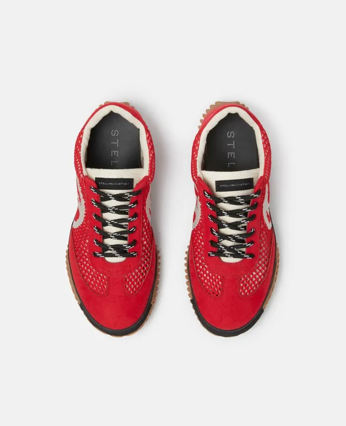 Women Sneakers Stella McCartney SWave Sport Mesh Paneled Sneakers Lipstick Red