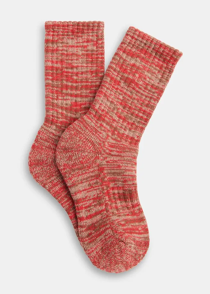 Women Socks and Tights Whistles Red Chunky Marl Socks