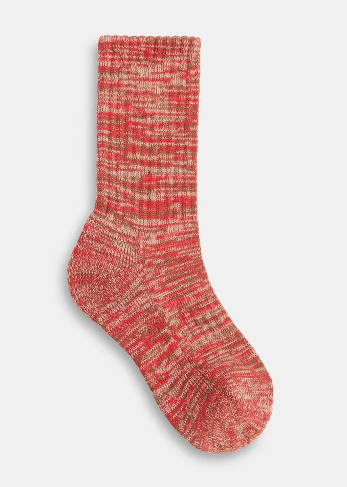 Women Socks and Tights Whistles Red Chunky Marl Socks
