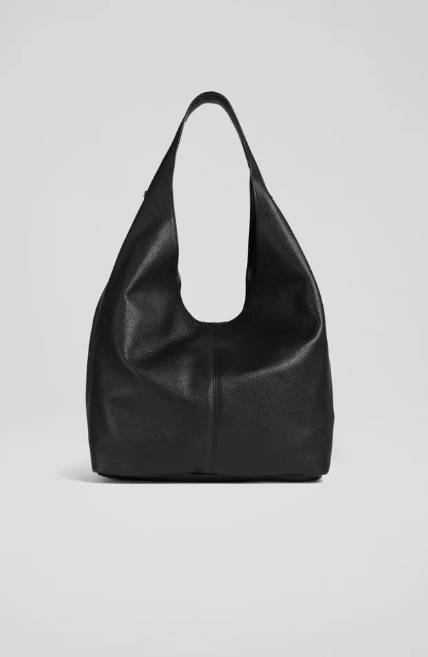Women Soula Black Leather Slouchy Shoulder Bag LKBennett Shoulder Bags