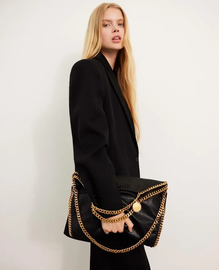 Women Stella Icons Stella McCartney Falabella FoldOver Tote Bag Black