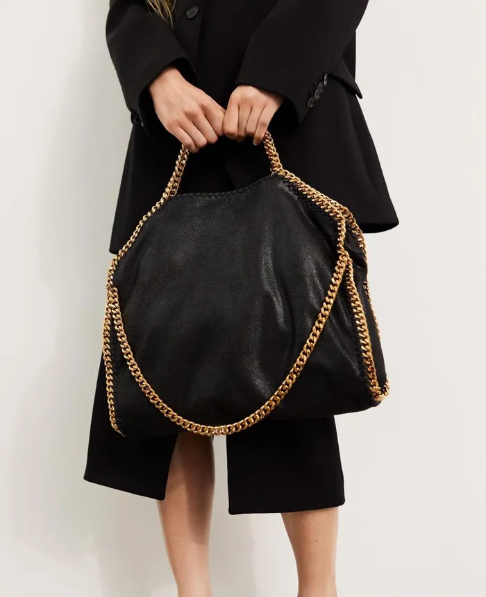 Women Stella Icons Stella McCartney Falabella FoldOver Tote Bag Black