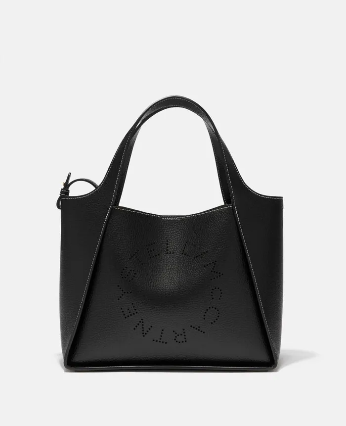 Women Stella Icons Stella McCartney Logo Grainy Alter Mat Crossbody Bag Black