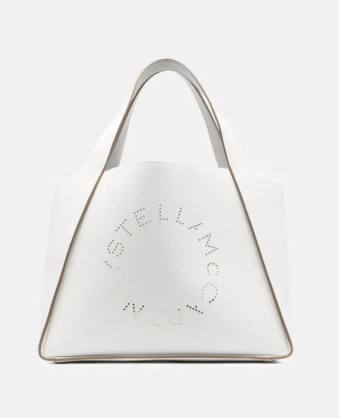 Women Stella Icons Stella McCartney Logo Grainy Alter Mat Tote Bag White