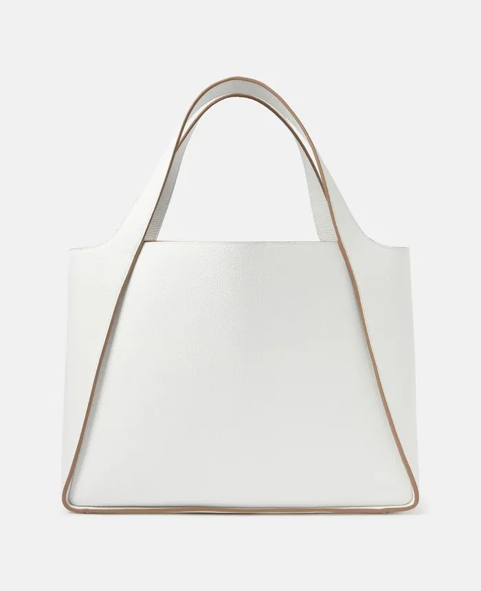 Women Stella Icons Stella McCartney Logo Grainy Alter Mat Tote Bag White
