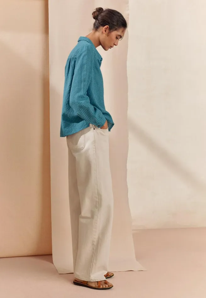 Women Straightleg Jeans Poetry Fashion Trousers and Shorts