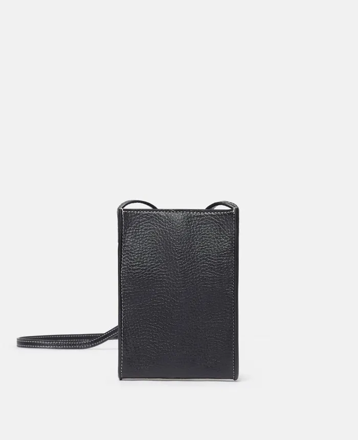 Women Strap Wallets Stella McCartney Logo Grainy Alter Mat Crossbody Phone Pouch Black Women Strap Wallets Stella McCartney Logo Grainy Alter Mat Crossbody Phone Pouch Black