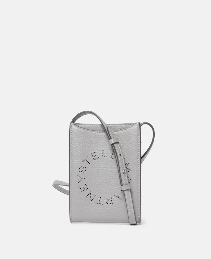Women Strap Wallets Stella McCartney Logo Grainy Alter Mat Crossbody Phone Pouch Smoke Women Strap Wallets Stella McCartney Logo Grainy Alter Mat Crossbody Phone Pouch Smoke