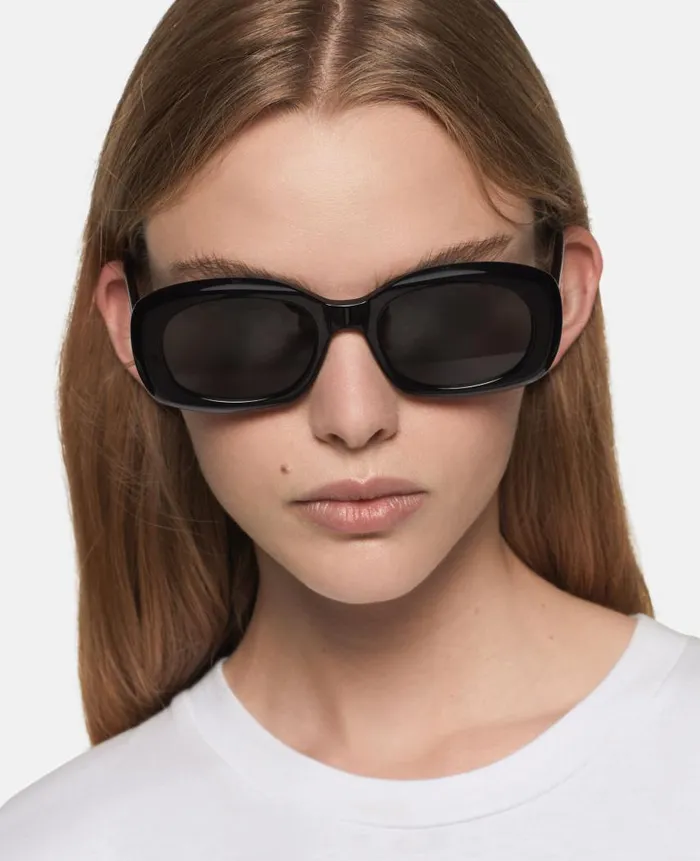 Women Sunglasses Stella McCartney Chunky Oval Sunglasses Glossy Black