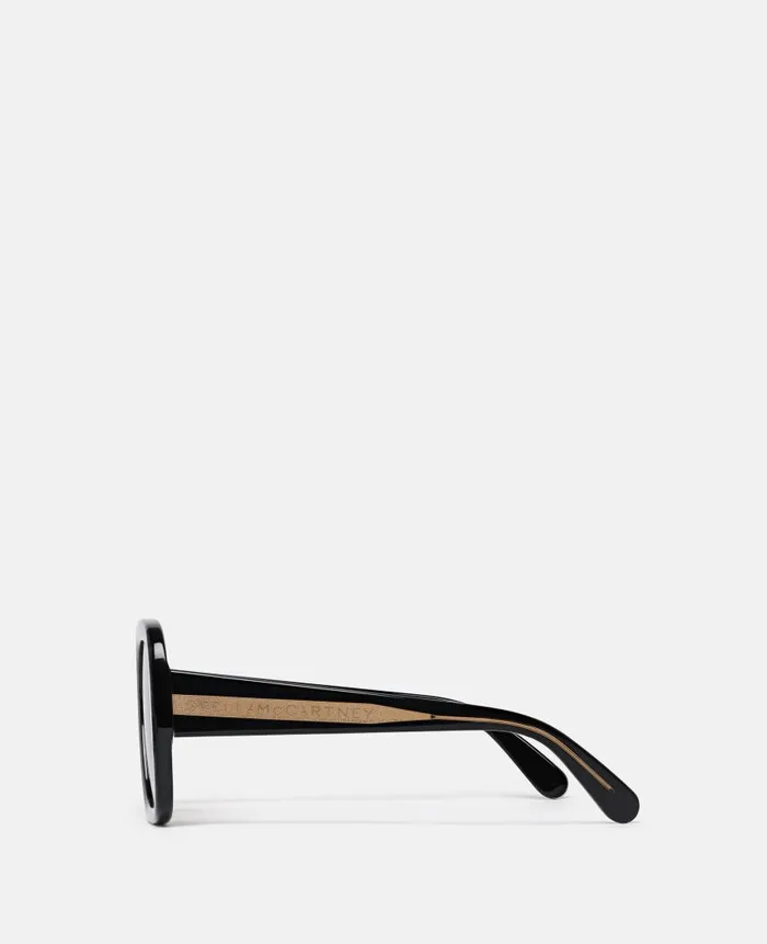 Women Sunglasses Stella McCartney Oversized Square Sunglasses Shiny Black