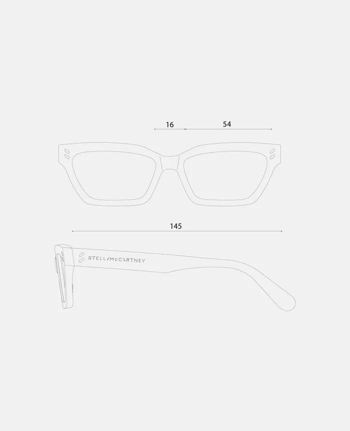 Women Sunglasses Stella McCartney Rectangular CatEye Sunglasses Orange Havana
