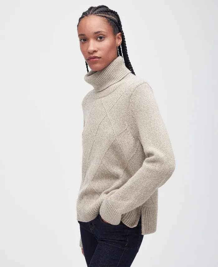 Women Sweaters and Knitwear Barbour Laverne Knitted Jumper Light Fawn