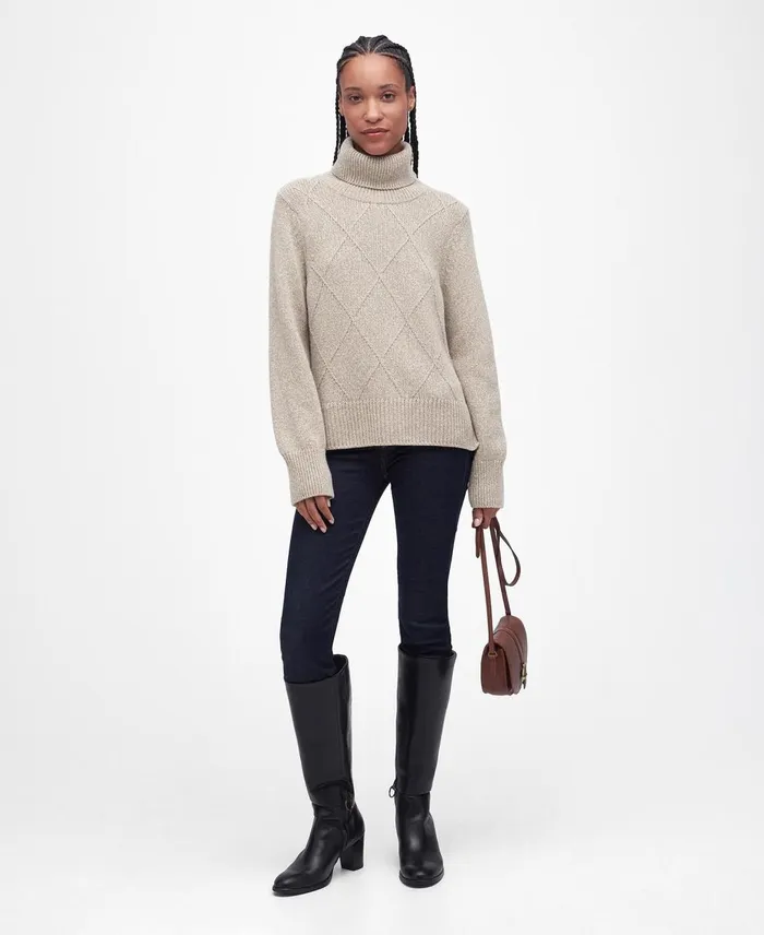 Women Sweaters and Knitwear Barbour Laverne Knitted Jumper Light Fawn Women Sweaters and Knitwear Barbour Laverne Knitted Jumper Light Fawn