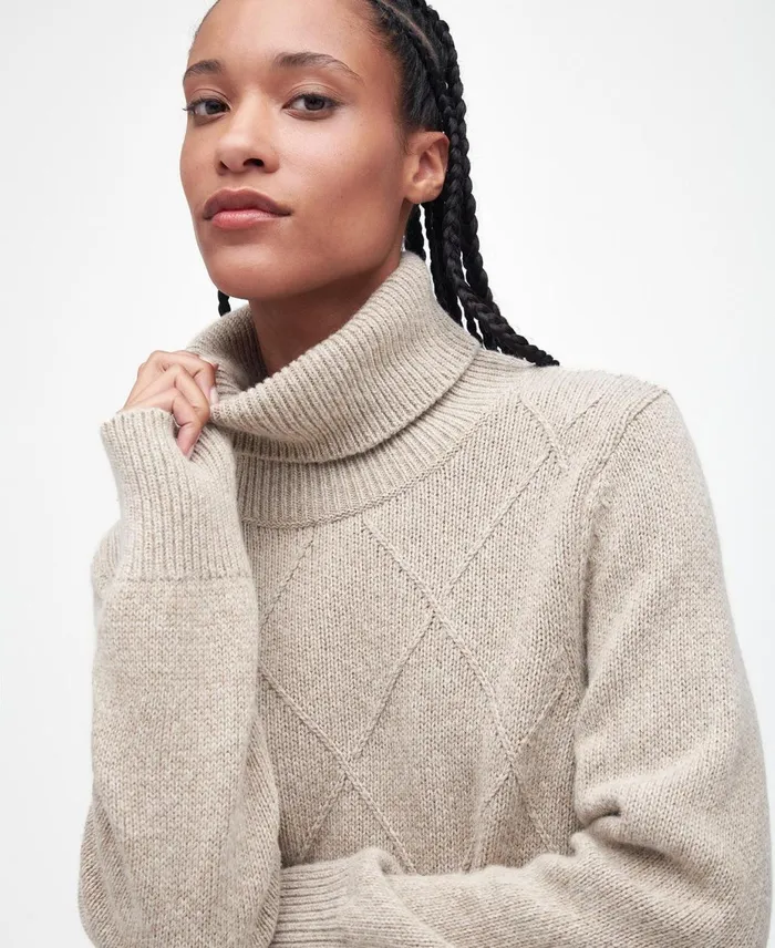 Women Sweaters and Knitwear Barbour Laverne Knitted Jumper Light Fawn Women Sweaters and Knitwear Barbour Laverne Knitted Jumper Light Fawn