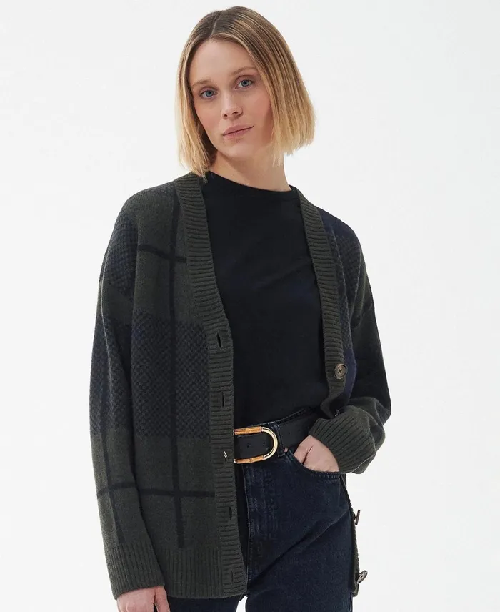 Women Sweaters and Knitwear Barbour Marie Cardigan Classic Blacksage Tartan