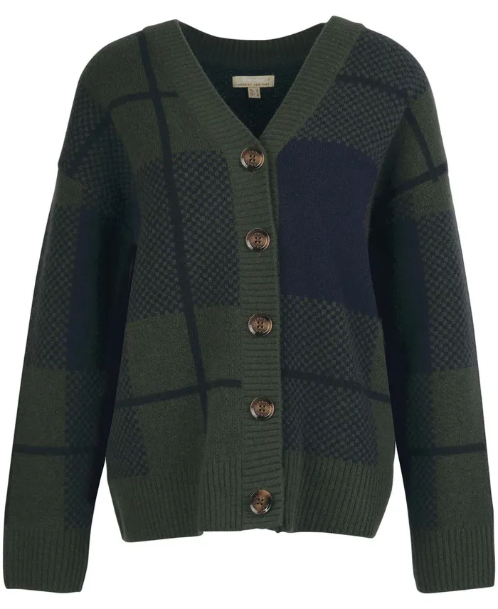 Women Sweaters and Knitwear Barbour Marie Cardigan Classic Blacksage Tartan Women Sweaters and Knitwear Barbour Marie Cardigan Classic Blacksage Tartan
