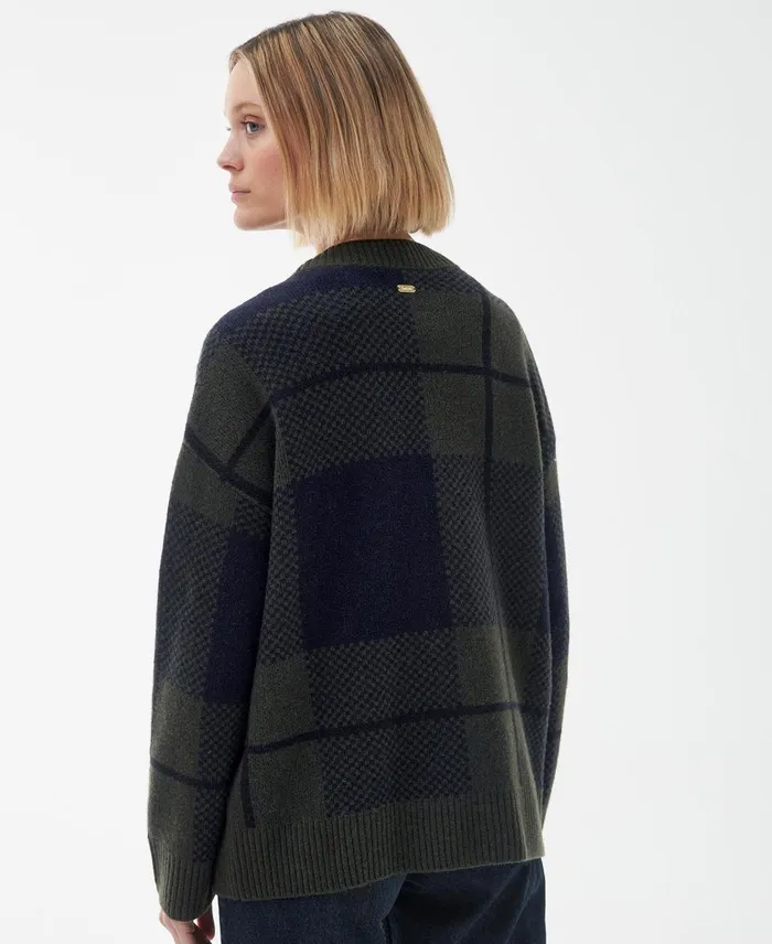 Women Sweaters and Knitwear Barbour Marie Cardigan Classic Blacksage Tartan Women Sweaters and Knitwear Barbour Marie Cardigan Classic Blacksage Tartan