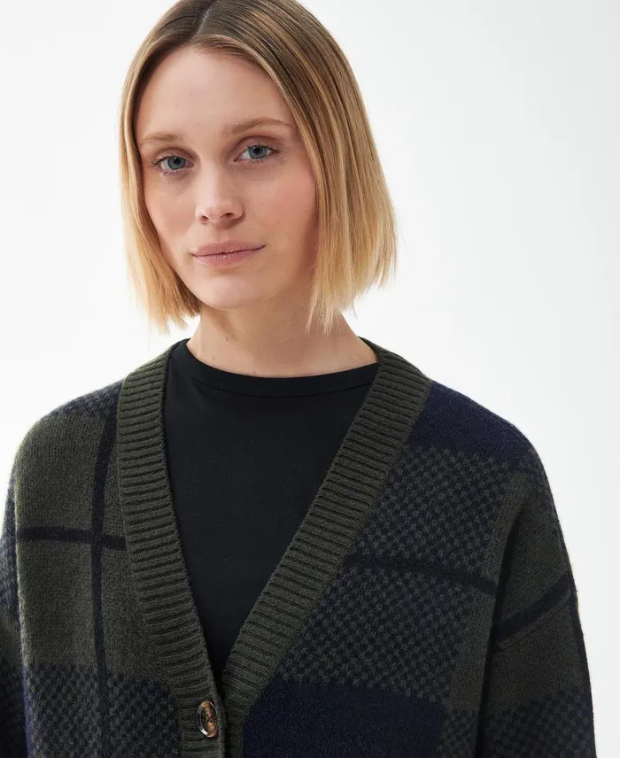 Women Sweaters and Knitwear Barbour Marie Cardigan Classic Blacksage Tartan Women Sweaters and Knitwear Barbour Marie Cardigan Classic Blacksage Tartan