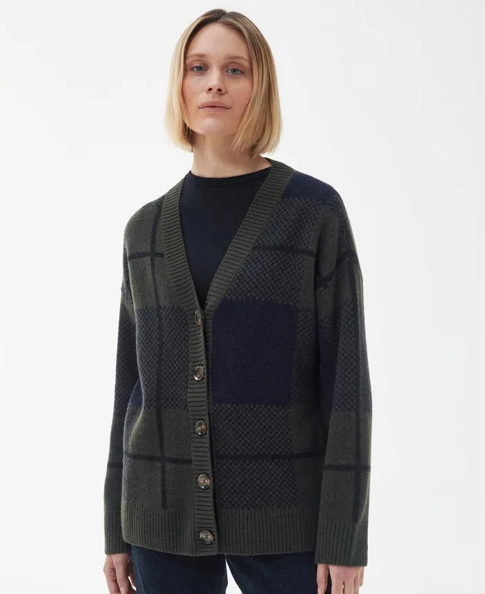 Women Sweaters and Knitwear Barbour Marie Cardigan Classic Blacksage Tartan Women Sweaters and Knitwear Barbour Marie Cardigan Classic Blacksage Tartan