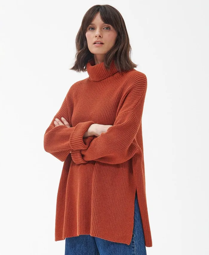 Women Sweaters and Knitwear Barbour Stitch Cape Spiced Pumpkin