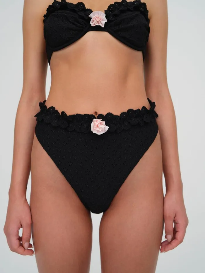 Women Swim For Love and Lemons Clove Highwaist Bikini Bottom Black