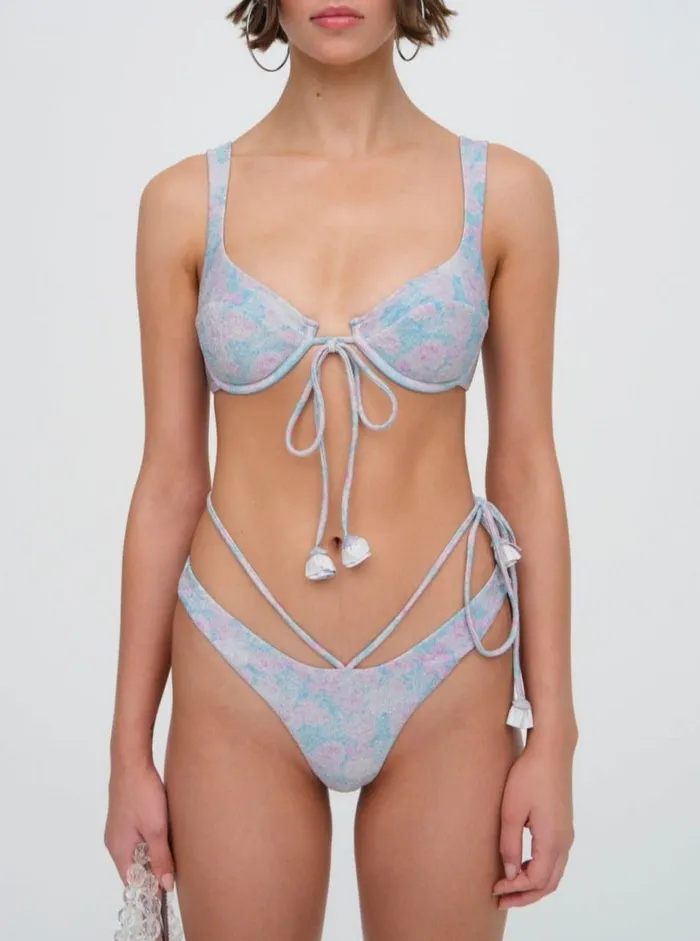 Women Swim For Love and Lemons Cole Bikini Bottom Blue