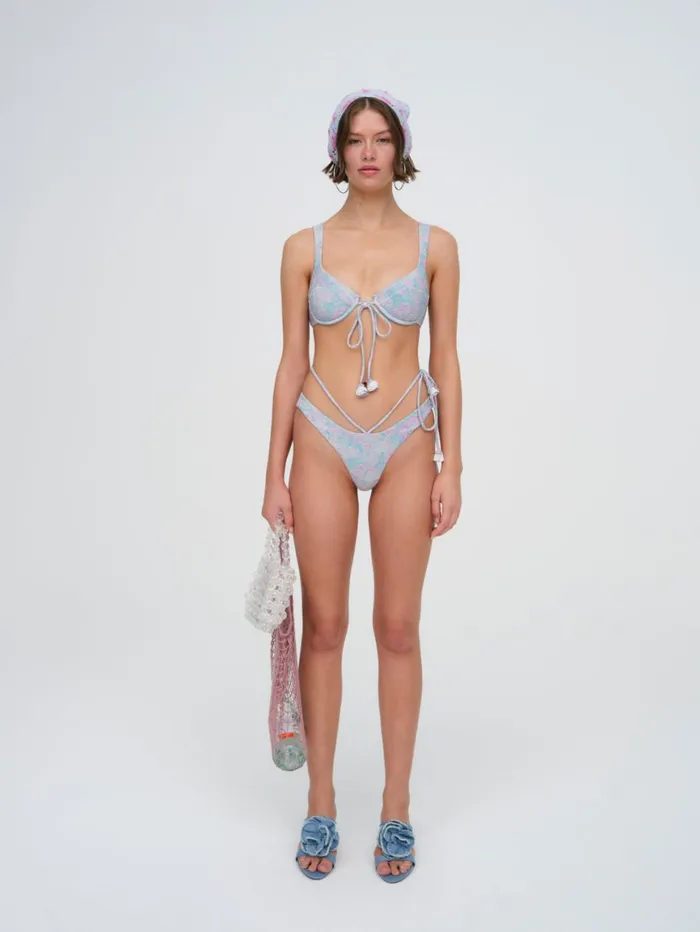 Women Swim For Love and Lemons Cole Bikini Bottom Blue Women Swim For Love and Lemons Cole Bikini Bottom Blue