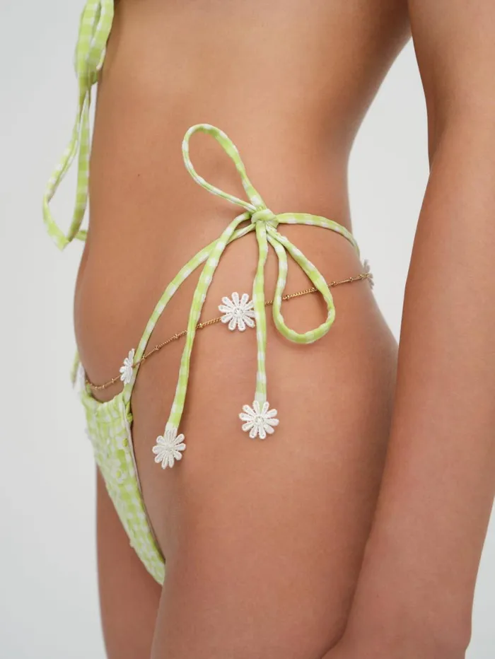 Women Swim For Love and Lemons Hilary String Bikini Bottom Green Women Swim For Love and Lemons Hilary String Bikini Bottom Green