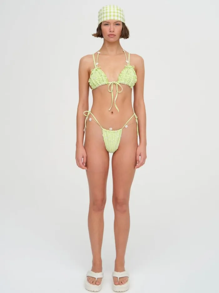 Women Swim For Love and Lemons Hilary String Bikini Bottom Green Women Swim For Love and Lemons Hilary String Bikini Bottom Green