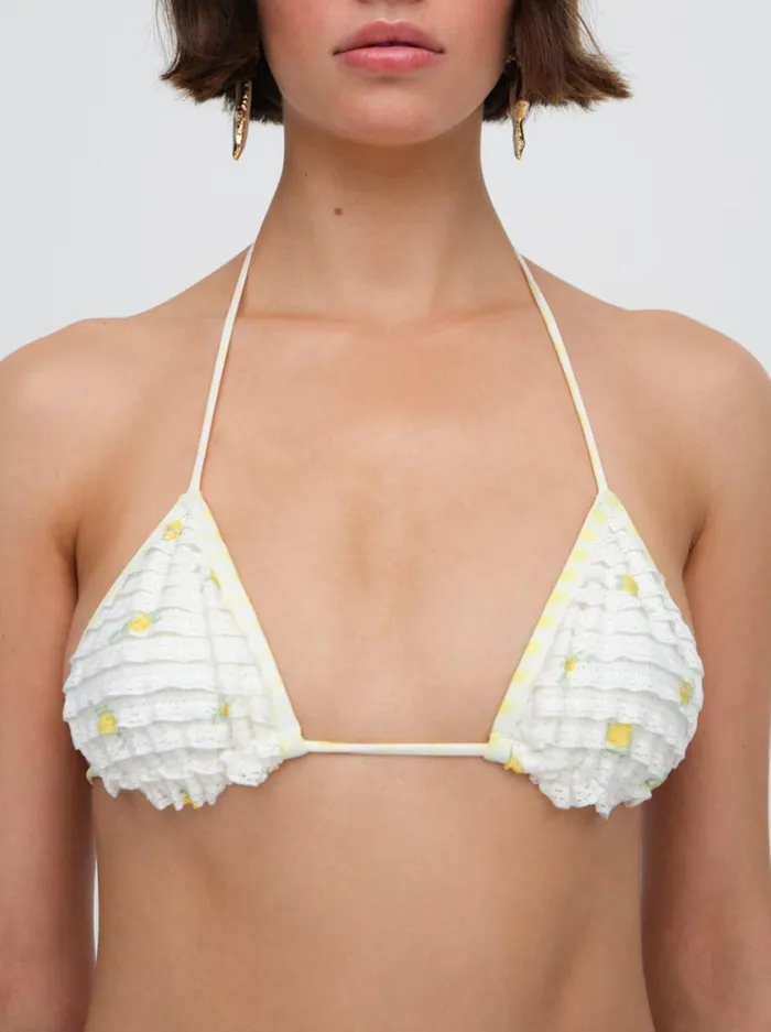 Women Swim For Love and Lemons Lisbet String Bikini Top White Women Swim For Love and Lemons Lisbet String Bikini Top White