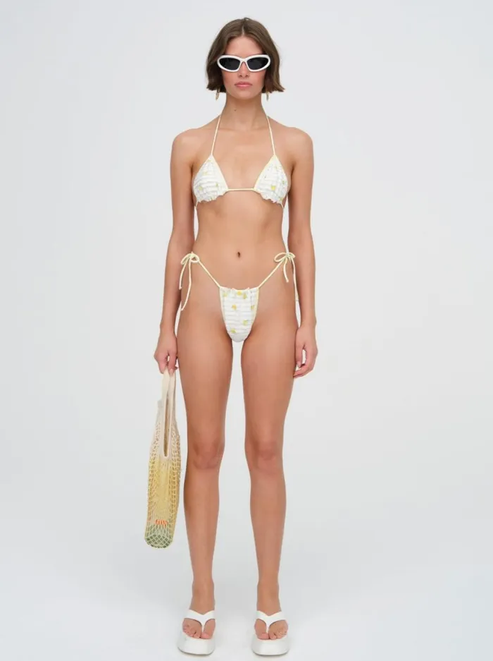 Women Swim For Love and Lemons Lisbet String Bikini Top White Women Swim For Love and Lemons Lisbet String Bikini Top White
