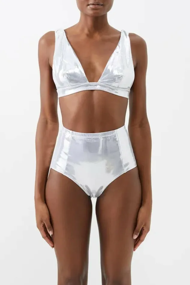 Women Swimwear DODO BAR OR V BIKINI BOTTOM Silver Women Swimwear DODO BAR OR V BIKINI BOTTOM Silver