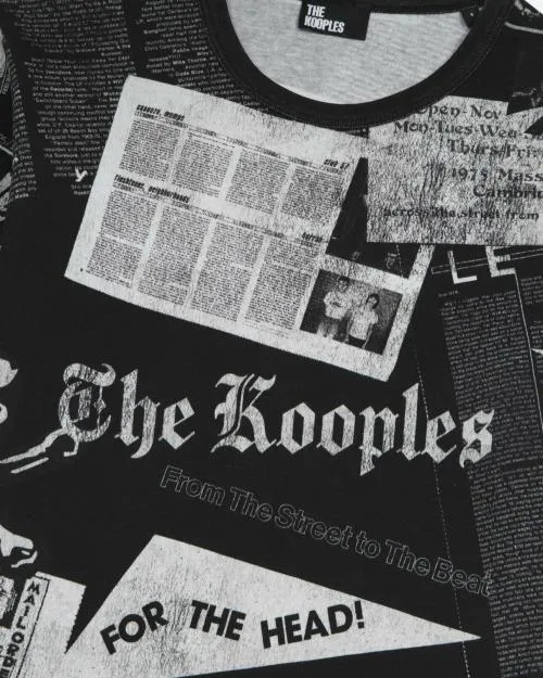 Women Tshirts The Kooples TShirt With Black And White Screen Printing Black Washed