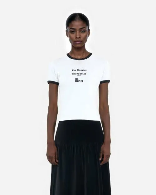 Women Tshirts The Kooples White Locations Serigraphy TShirt White